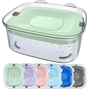 AONKEY 3L Dog Water Bowl No Spill, 101oz Large Spill Proof Dog Bowl Reduce Refill, Anti Splash No Mess Dispenser Dripless Slow Drinking Water Bowl for Sloppy Messy Drinkers (Sprout Green)