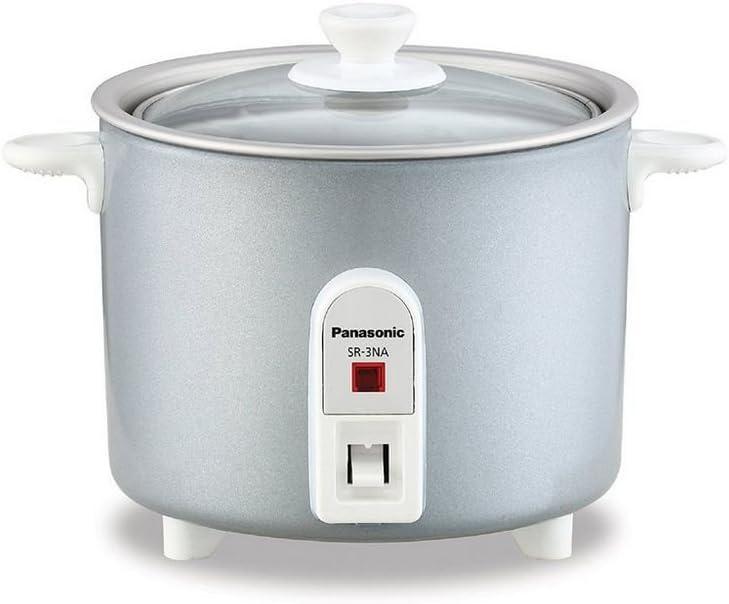 Panasonic Rice Cooker, Steamer & Multi-Cooker, 3-Cups (Cooked), 1.5-Cups (Uncooked), SR-3NAL  Silver