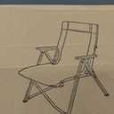Outdoor Portable Folding Camping Chair, Wooden Armrests, Adjustable High Back (Khaki)