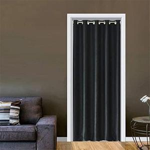 NewWPKIRA 1 Panel Solid Color Door Curtain 78 Inches Long Blackout Room Divider Curtain for Doorway Grommet Top Room Darkening Thermal Insulated Curtain Drapes for Windows