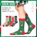 HSELL Mens Fun Patterned Dress Socks Funny Novelty Crazy Design Cotton Socks Gift for Men (One Size, 4 Pairs - Christmas)