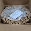 19.7" Boho Rattan Chandelier Vintage 6-Light Farmhouse Hand-Woven Bamboo Chandelier Light Fixture Rustic Drum Wicker Golden Chandeliers for Dining Room, Kitchen Island, Bedroom, E12