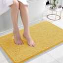 OLANLY Bathroom Rugs 24x16, Extra Soft Absorbent Chenille Bath Rugs, Rubber Backing Quick Dry, Machine Washable Bath Mats for Bathroom Floor, Tub and Shower, Home Decor Accessories, Yellow