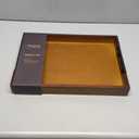 Bamboo Serving Tray with Metal Handles,17x12in Ottoman Decorative Trays Platter for Coffee Table, Living Room, Bar, Party, Large(Brown)