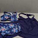 Yonique 3 Piece Athletic Tankini Swimsuits for Women with Shorts Swim Tank Tops with Sports Bra and Boyshorts Bathing Suits XS