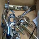 Kwikset Tustin Entry Door Handle with Lock and Key, Secure Keyed Reversible Lever Exterior, Doorlock, For Front Entrance and Bedrooms, Polished Chrome, Pick Resistant Smartkey Rekey Security