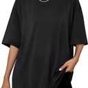 Trendy Queen Womens Oversized Summer T Shirts Fashion Workout Plus Size Tops Short Sleeve Beach Vacation Gym Clothes 2025 (Medium)