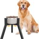 TIDANT Dog Bowl Stand for Medium Large Dogs, Adjustable Width Elevated Dog Bowls 7-10.6", Raised Dog Food Water Bowls, 11 inch Tall Single Holder, Black,Bowl Not Included