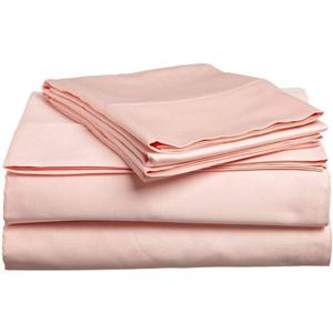 Luxury Sheet Peach Solid Twin- Bedding Sheet Set 4 PCs (Fitted, Flat, 2 Pillow Case) Extra Deep Pocket Sheets Fits Mattress {18" - 21" Inch} Easy Fit Super Soft- Egyptian Cotton- 700 TC