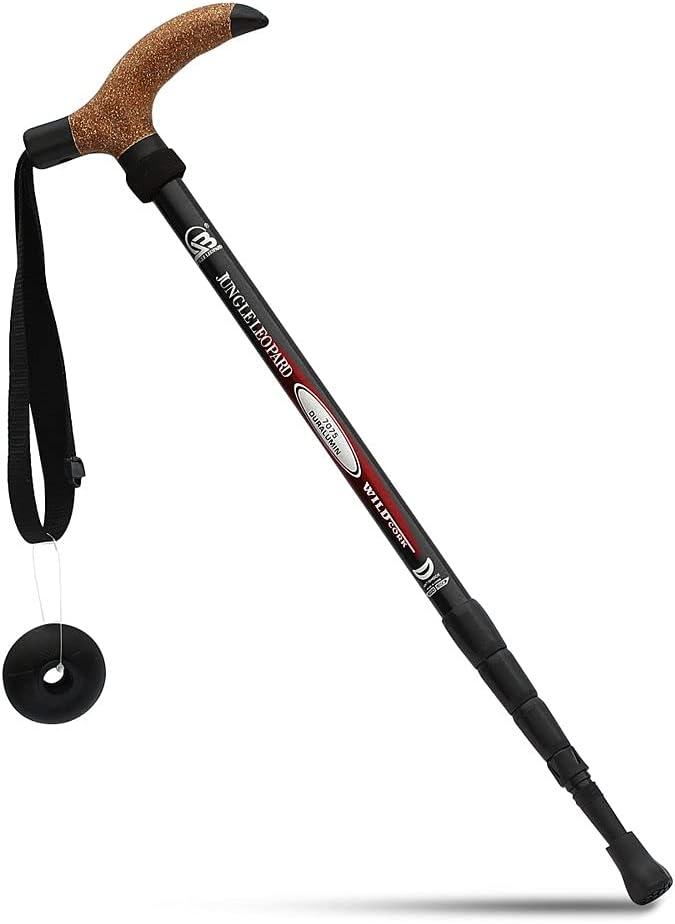 Trekking Poles, Adjustable Hiking Walking Stick, Strong Lightweight Aerospace-Grade Aluminum Alloy, Cork Grip and Quick Twist Lock for Walking Travelling Hiking (Aluminum,Aluminum Alloy,Nylon)