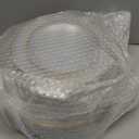 WDF 100pcs Clear Disposable Plastic Plates With Gold Trim - Baroque Clear Gold for Parties or Wedding or Thanksgiving - including 50PCS Dinner Plates 10.25inch and 50PCS Salad Plates 7.5inch