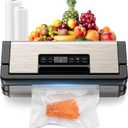 Vacuum Sealer for Food, 95kPa Food Saver Vacuum Sealer Machine, Dry/Moist Food, Automatic Food Sealer, Touch Display, Double Heat Seal (Gunmetal Steel)