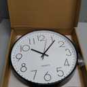 Wall Clock 12 Inch Non-Ticking Silent Modern Simple Style Round Decor Clock Black Stereoscopic Dial Quartz Wall Clocks for Home/Office/School/Living Room/Bedroom/Kitchen