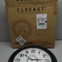 CLXEAST Illuminated Indoor Outdoor Clocks Waterproof 18 inch with Smart Sensor, Large Wall Clock with Thermometer & Hygrometer, Oil Rubbed Bronze Black, Gifts for Women