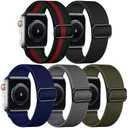 Adorve Solo Loop Compatible with Apple Watch Bands 49mm 46mm 45mm 44mm 42mm 38mm 40mm 41mm Men Women, Adjustable Nylon Elastic Braided Sport Strap for iWatch Bands Series  2