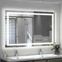 48x30 LED Lighted Bathroom Mirror, Vanity Mirror with Lights for Wall, Dimmable, Defogger, Shatter-Proof, 3 Colors, ETL Listed (Frontlit+ Backlit) (Frameless Led Mirror)
