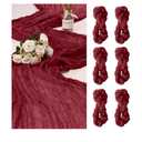 6 Pack Cheesecloth Table Runner 10Ft Christmas Gauze Boho Table Runners for Wedding Decor Bridal Shower Decorations Baby Shower Party(35" x 120")