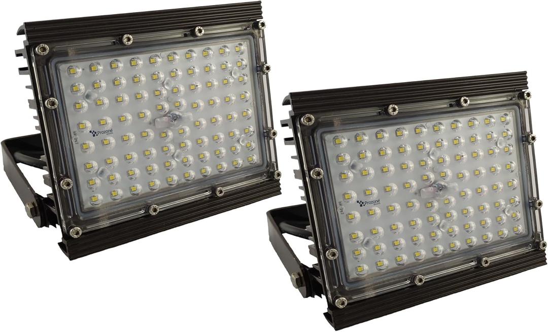 PROZONE 50W 12V DC 24V AC LED Flood Light LAMP of Warm White Floodlights Security Outdoor Waterproof IP66 Ultra Bright 3000k Color 7000lm Marine Use Yacht,Boat,Ship 2PCS Warm White(Pack of 2)