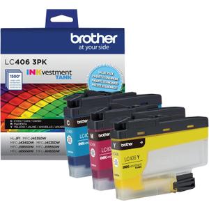 Brother LC4063PK 3 Pack of Standard Yield Cyan, Magenta and Yellow -Ink -Cartridges