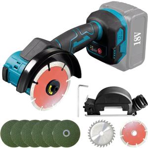4" Brushless Cordless Cut-Off Tool Compatible with Makita 18V Battery(No Battery) | 500W Angle Grinder Saw with 6pc 4" Blades&Base Plate for Metal,Wood,Tile & Plastic (for Makita 4" with Base Plate)