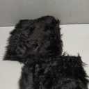 OYIMUA Fluffy Decorative Throw Pillow Covers 24x24, Faux Fur Farmhouse Luxury Pillow Cases,Soft Plush Fuzzy Black Cushion Covers for Sofa Couch Living Room Bedroom Set of 2