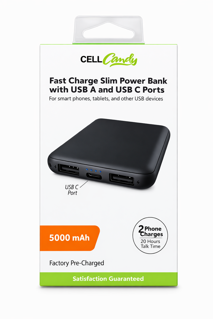 CellCandy Fast Charging Power With USB 5000 MAh
