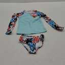 Kanu Surf Girls Long Sleeve Rashguard UPF 50 Two Piece Swim Set (10, Rowan Blue)