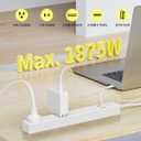 10 Ft Power Strip Surge Protector - 7 Outlets 4 USB Ports (2 USB C), Ultra Thin Flat Extension Cord & Flat Plug, 1700 Joules, Wall Mount, Desk Charging Station for Home Office Dorm, White