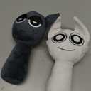 Plushies Figure Toys for Kids, Horror Games Plush Toy for Fans Soft Stuffed Animal Pillows Doll Christmas 2PCS(Gray+White)