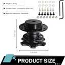 Steering Wheel Adapterer, 6 Hole Aluminum Alloy Steering Wheel Quick Release Snap Off Hub Adapter Boss Kit, for Most Car Racing (Black)