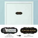Powder Room Sign, Premium Durable Frosted Acrylic Material, Super Strong Self-Adhesive, Quick Installation, Suitable For Home, Office And Commercial Bathroom (9 * 3.5 Inches, Black/Gold)
