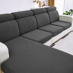 DISSA Waterproof Sofa Cushion Covers, Washable Stretch Slipcovers, Pet Furniture Protector (3-Piece, Dark Gray)