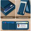 TopMade for MagSafe Wallet with Money Clip, Works with Apple Find My, Magnetic Wallet for iPhone 17/16/15/14/13/12 Series, for iPhone Wallet Stand with Finder Tracker, Dark Blue