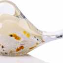 WUBIANJIE Hand Blown Glass Bird Statue Collectible Animal Art Paperweight, Living Room Bedroom Bookshelf Coffee Table Small Ornaments Shelf Home Decoration (Yellow)