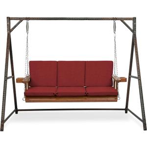 Arden Indoor/Outdoor Swing Cushion Set, 56 x 20, Water Repellent, Fade Resistant, Cushion Set for Swing or Bench Ruby Red Leala