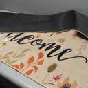 ORTIGIA Welcome Fall Doormat Indoor Outdoor Patio Eucalyptus Leaves Sunflowers Door Mats Non-Slip Entrance Mat for Home Entrance, Outside Entry, Yard, Floor, Patio 32x20 Inch (1'8" x 2'8" (Rectangular))