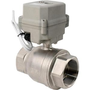 Valve NPT 2'' 2-Way Motorized Ball Valve AC24V/DC12-24V Electrical Ball Valve CR2-02 Stainless Steel 304 with Indicator and Manual Override