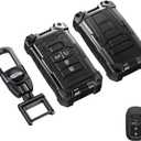 Heavy Key Fob Cover for Honda, Keychain, Metal Silicone Key Fob Case Compatible with Accord Civic HR-V CR-V Pilot 2021-2024 (Black, S Buckle)