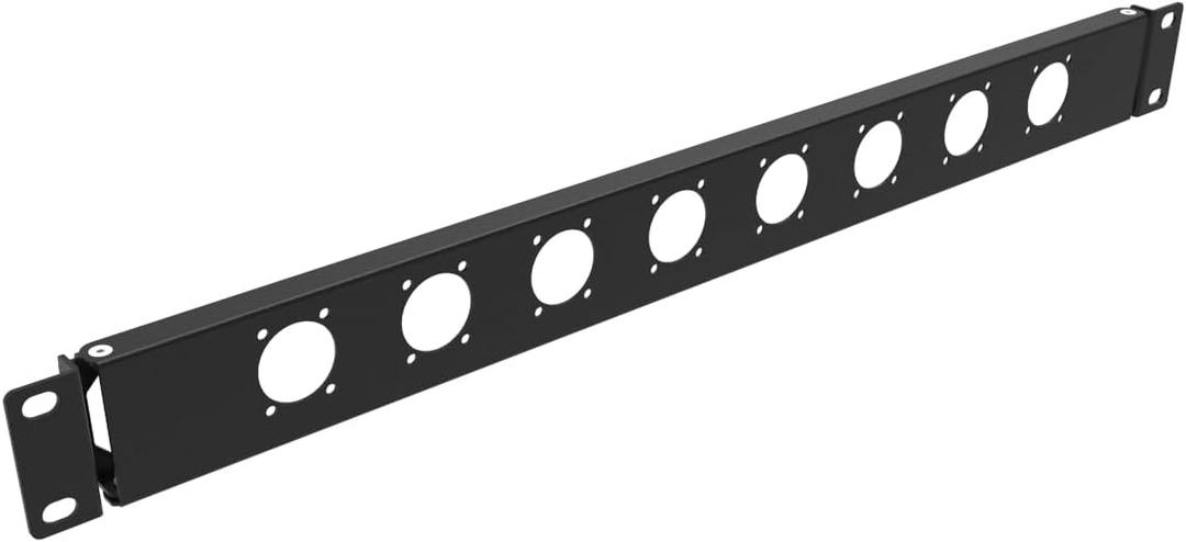 1U Hinged Rack Panel 8D XLR HDMI Audio Rack Mount Panel for 19 inches Rack Mount (1U8D)