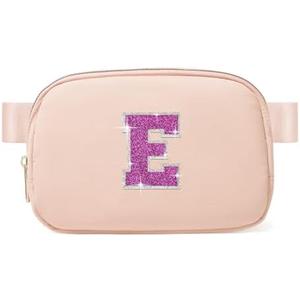 Pack of 3,  6 7 8 9 10 11 12 Year Old Girl Gifts Personalized Birthday Gifts for Her Sister Daughter Initial Crossbody Bag Fanny Pack Purse for Teen Girl Gifts Trendy Stuff Preppy Stuff (Coral Pink-E)