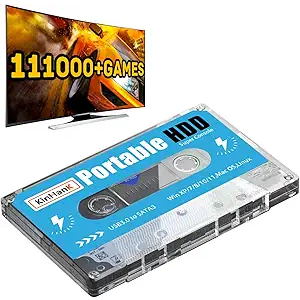 Kinhank 500G Portable External Game Hard Drive Disk, Built-in 111000+ Games, Batocera 33 Game System, for Laptop/PC/Windows/, (No Gamepad)