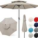 FLAME&SHADE Patio Umbrella Outdoor with Tilt, 9 ft 2 Tiers, Taupe
8 Sturdy Ribs,UV Protection, Waterproof, Porch Deck Umbrella for Pool, Table, Garden, Backyard, Provides Shade