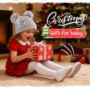 Zando Satin Lined Toddler Winter Hat Warm Kids Knit Beanie Hat Silk Lined Baby Girls Boys Double Pom Pom Children 3-8 Years (Two Tone Brown)