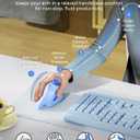 seenda Ergonomic Mouse Wireless, MOU-302 Bluetooth Vertical Mouse Rechargeable, Volume Knob, Silent Mice & 1000/1600/2400 DPI, 3 Multi-Device Connection for Windows/PC/Laptop/Mac/MacBook, Blue