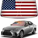 D-Lumina US Flag Winshield Sun Shade for 2014-2020 Lexus is Sedan, Foldable Front Sun Shield Protector Blocks UV Rays, Window Sunshade Sun Visor Interior Accessories