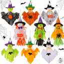 Zomiboo 9 Pack Halloween Decoration Hanging Ghost Pumpkins Decorations Tree Scary Pumpkin Witch Spider Bat Straw Windsock Pendant for Patio Lawn Garden Spooky Party