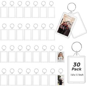 Photo Keychain, Acrylic Picture Keychain Holder, Personalised Keychains Photo Frame for Insert 1.8 x 1.1 Inch Photo