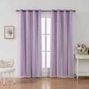 FANLI Ombre Rainbow Blackout Curtains for Kid Girls Bedroom Living Room Darking Stripe Double Layer Star Cut Out Wall Home Decor Gradient Grommet Window Curtains (Purple 63L) (52"W x 63"L (Pack of 2))