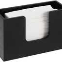 Wooden Paper Towel Dispenser Holder – Wood Napkin & Hand Towel Holder for Countertop, Bathroom, Kitchen & Restaurant, Guest Restroom, Fits C-Fold, Z-Fold & Trifold Paper Towels (1, Black)
