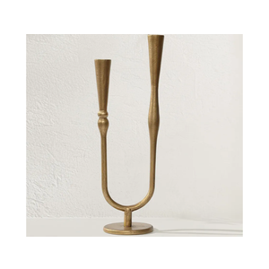 Cast Iron Candelabra, Antique Brass Metal Candlestick Holder, Elegant Wedding & Event Candle Stand, Vintage Decorative Candelabra for Home & Dining Room